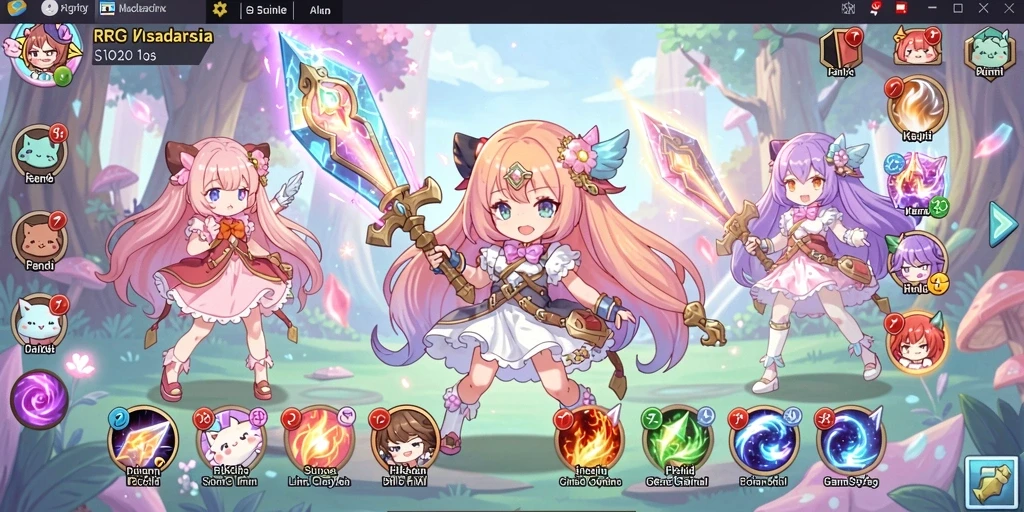 Screenshot memperlihatkan karakter utama dalam petualangan.